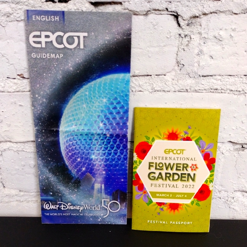 EPCOT 2022 Flower & Garden Guide Map and Festival Passport 50th Anniversary